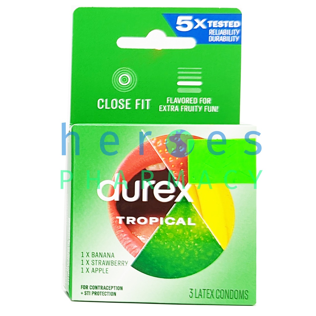 DUREX TROPICAL CONDOMS 3PK