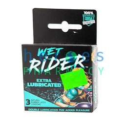 [9263] WET RIDER EXTRA LUBRICATED CONDOMS 3PK